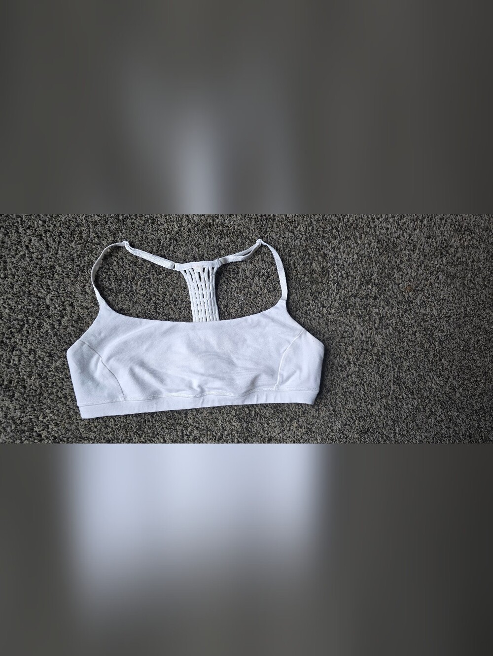 LULULEMON White Seamless Bralette with Braided Racerback